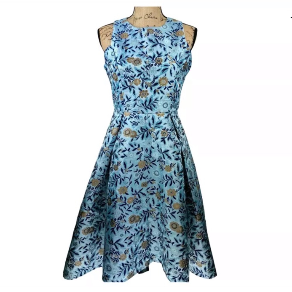 COPY - Vintage blue floral embroidered dress